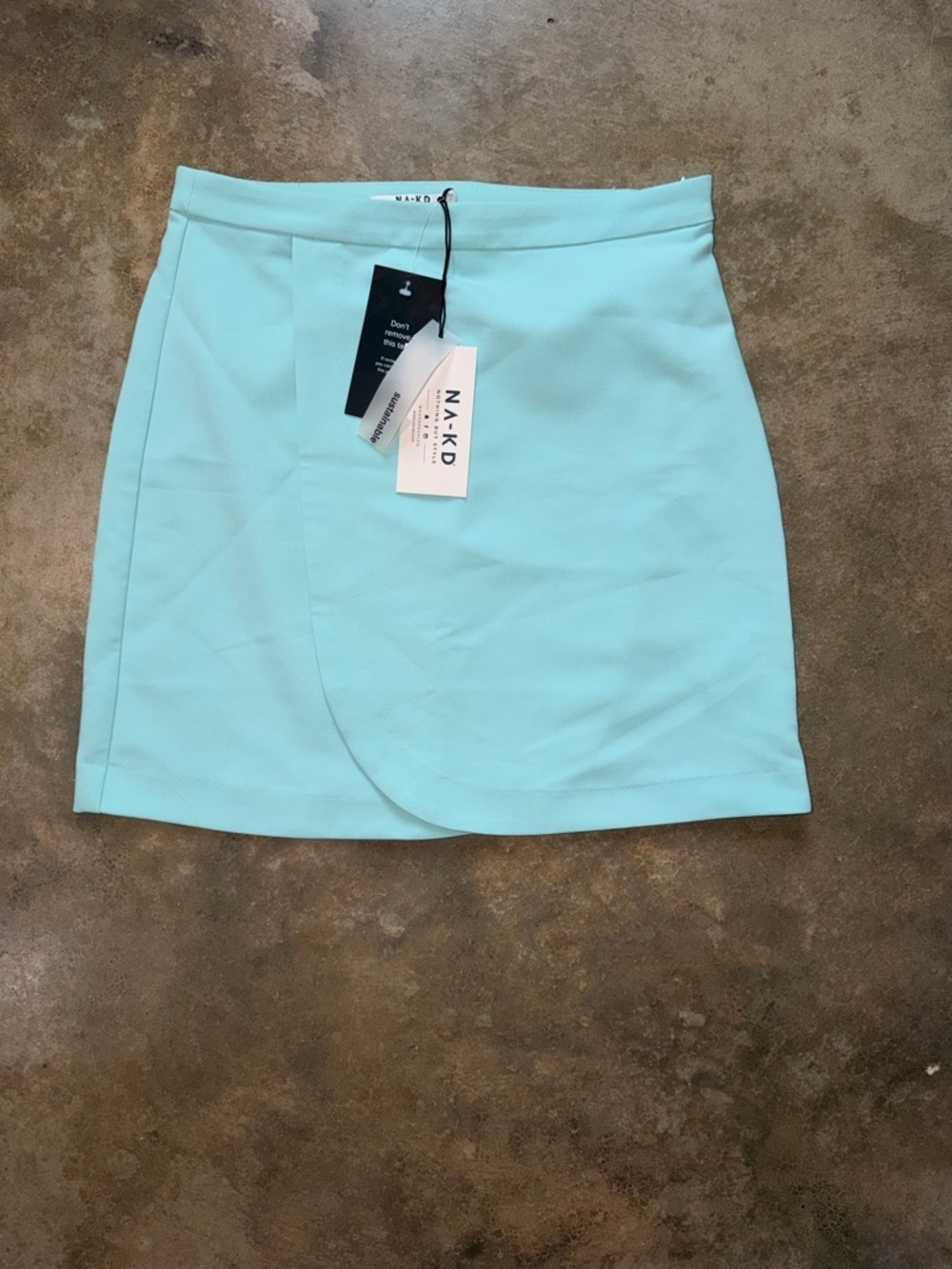 NA-KD Mint Blue Faux Wrap Mini Skirt EU 36 US 6 NWT